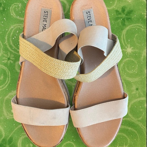 Steve Madden Women's Cream and Tan Sandals - Picture 1 of 4